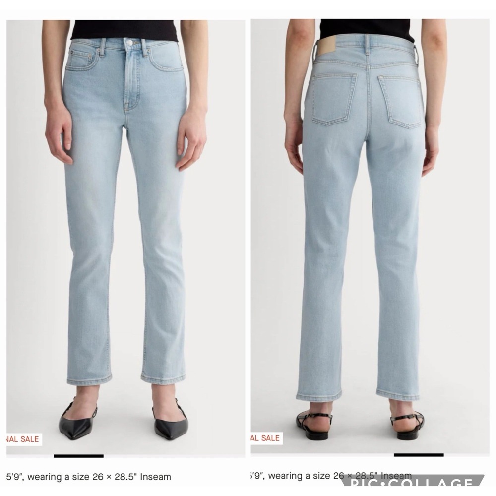 NEW EVERLANE The Original Cheeky Ankle Jeans Women's Size 34 SHORT High Waisted